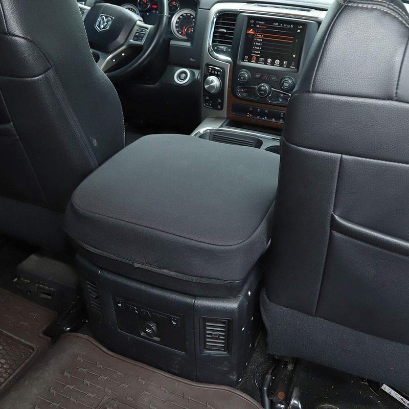 CheroCar تشيرو كار لرام 1500 غطاء وسادة ذراع الكونسول المركزي لرام 2014-2017، ديكور داخلي، أسود - Image 5